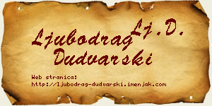 Ljubodrag Dudvarski vizit kartica